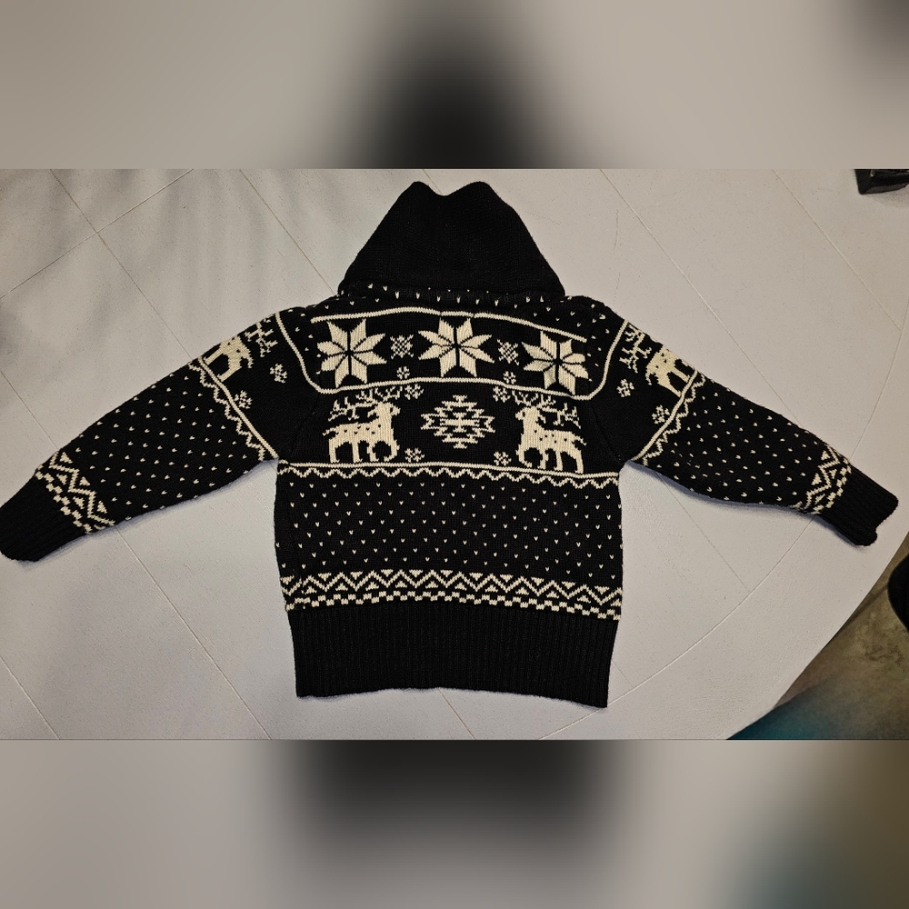 Peek...Little Peanut Sz 12-18 Months Black Sweater Pullover Reindeer - Picture 7 of 10